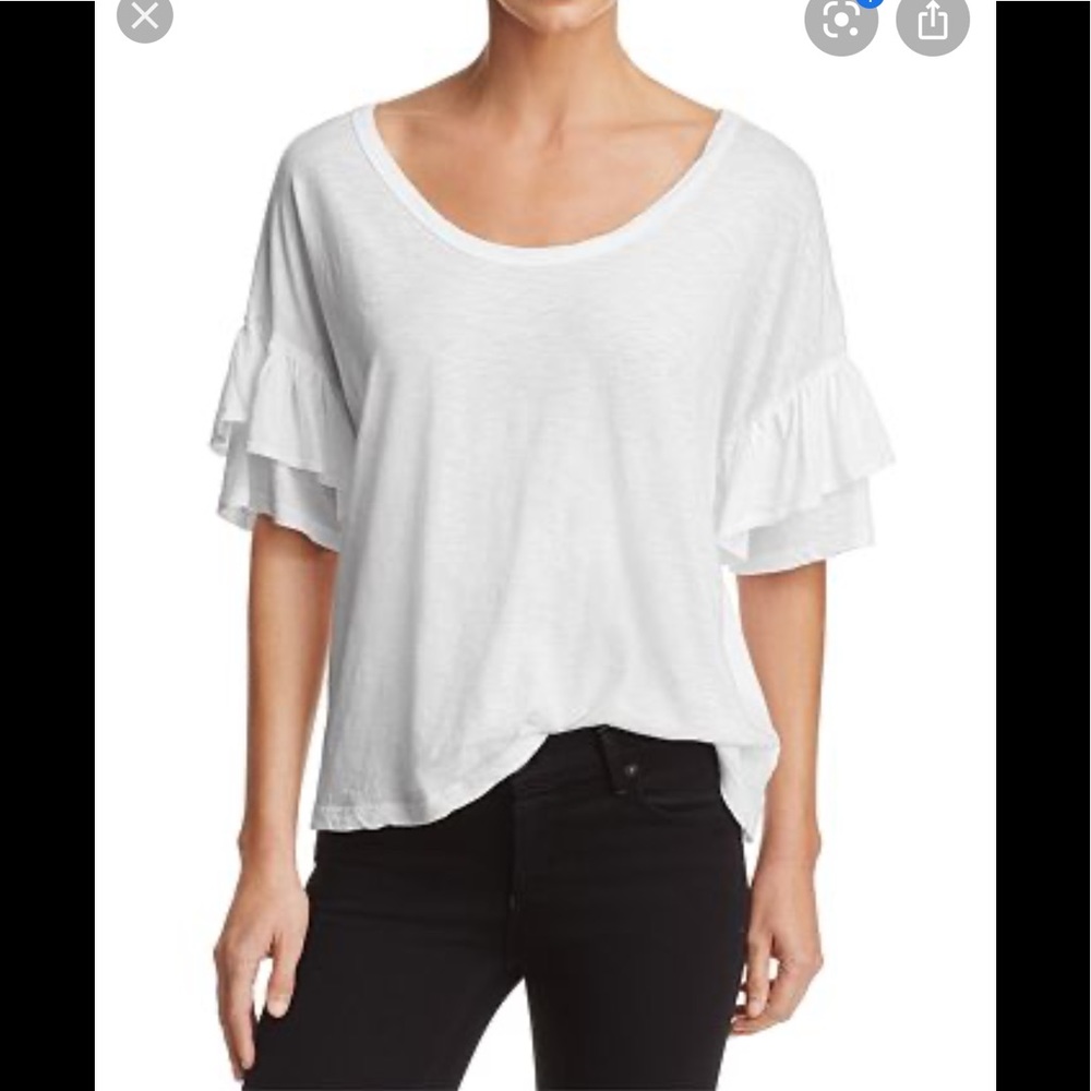Sundry double ruffled sleeve top